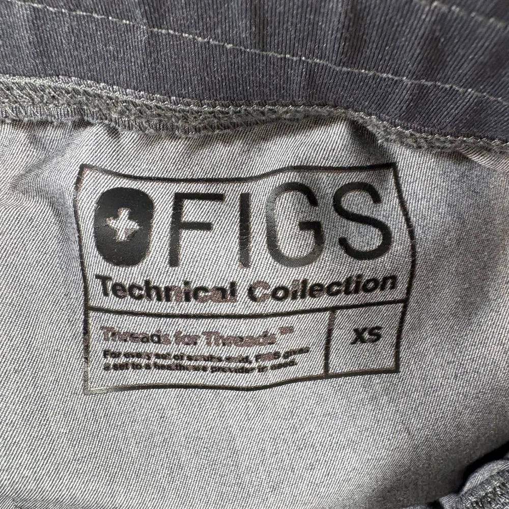 FIGS Scrub Pants Womens XS Grey Technical Collection Teal Drawstring Yoga Waist - Picture 4 of 13